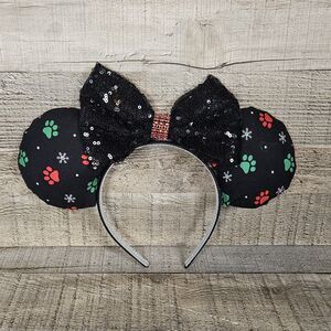 Disney Ears Christmas Minnie Mouse Paw Print Ears Handmade